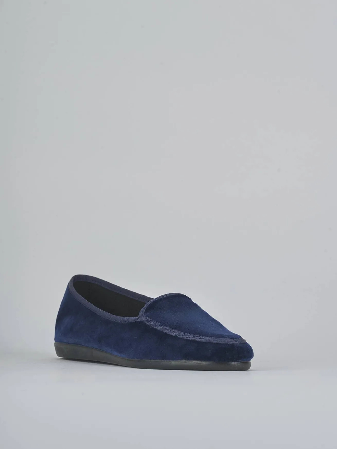 Ballerine tacco 1cm velluto blu