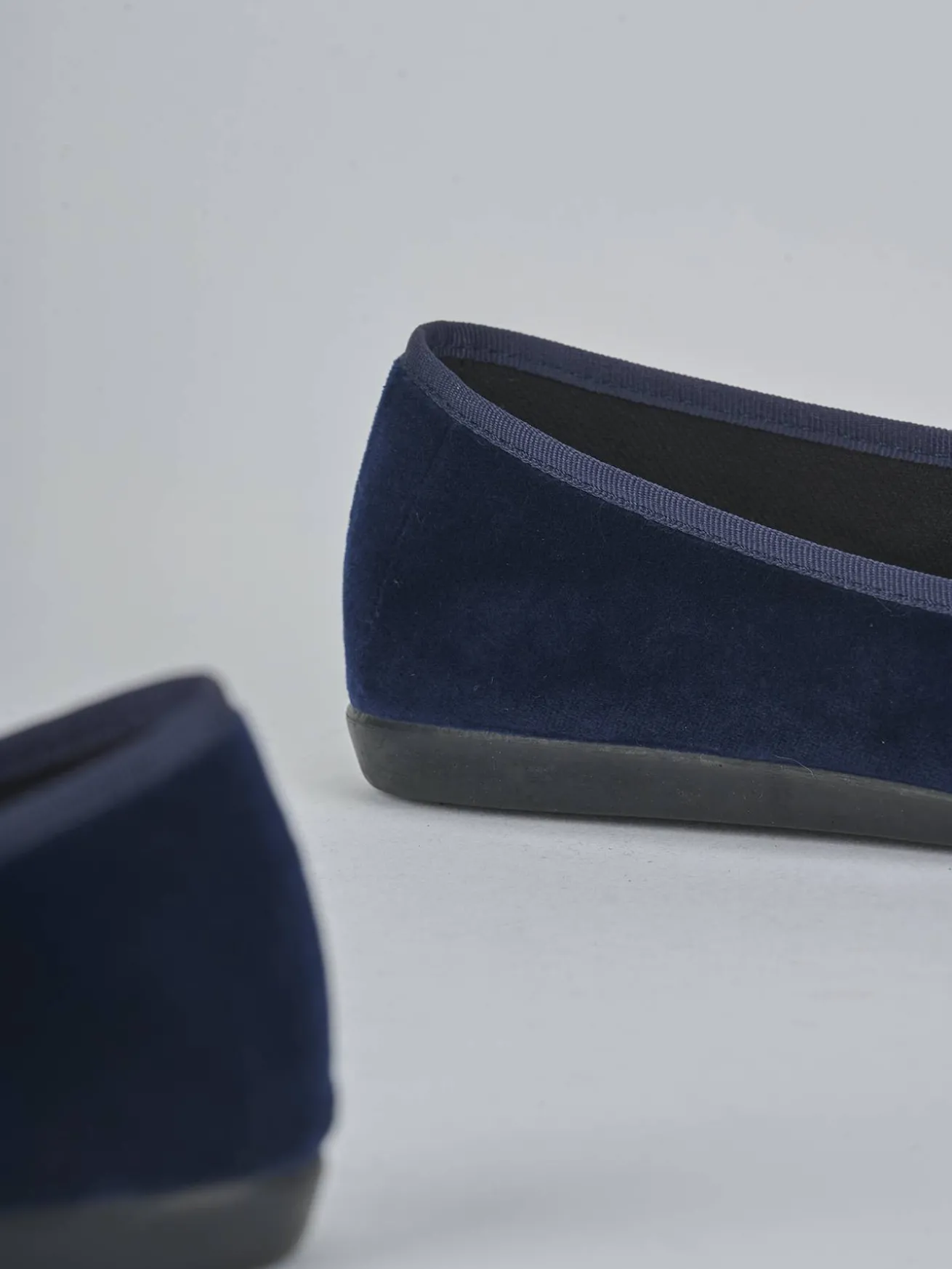 Ballerine tacco 1cm velluto blu