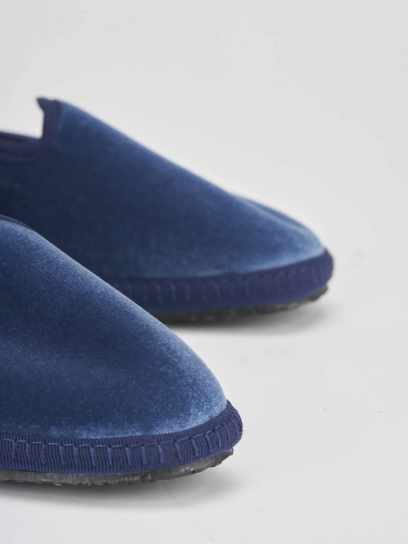 Ballerine tacco 1cm velluto blu