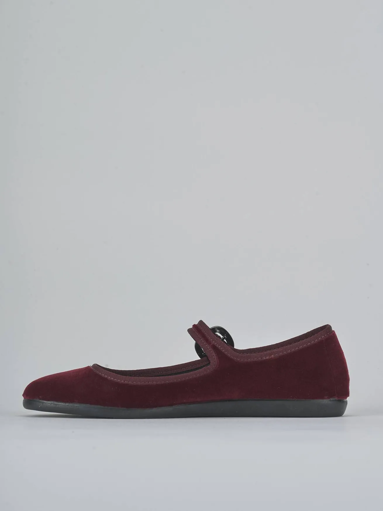 Ballerine tacco 1cm velluto bordo'