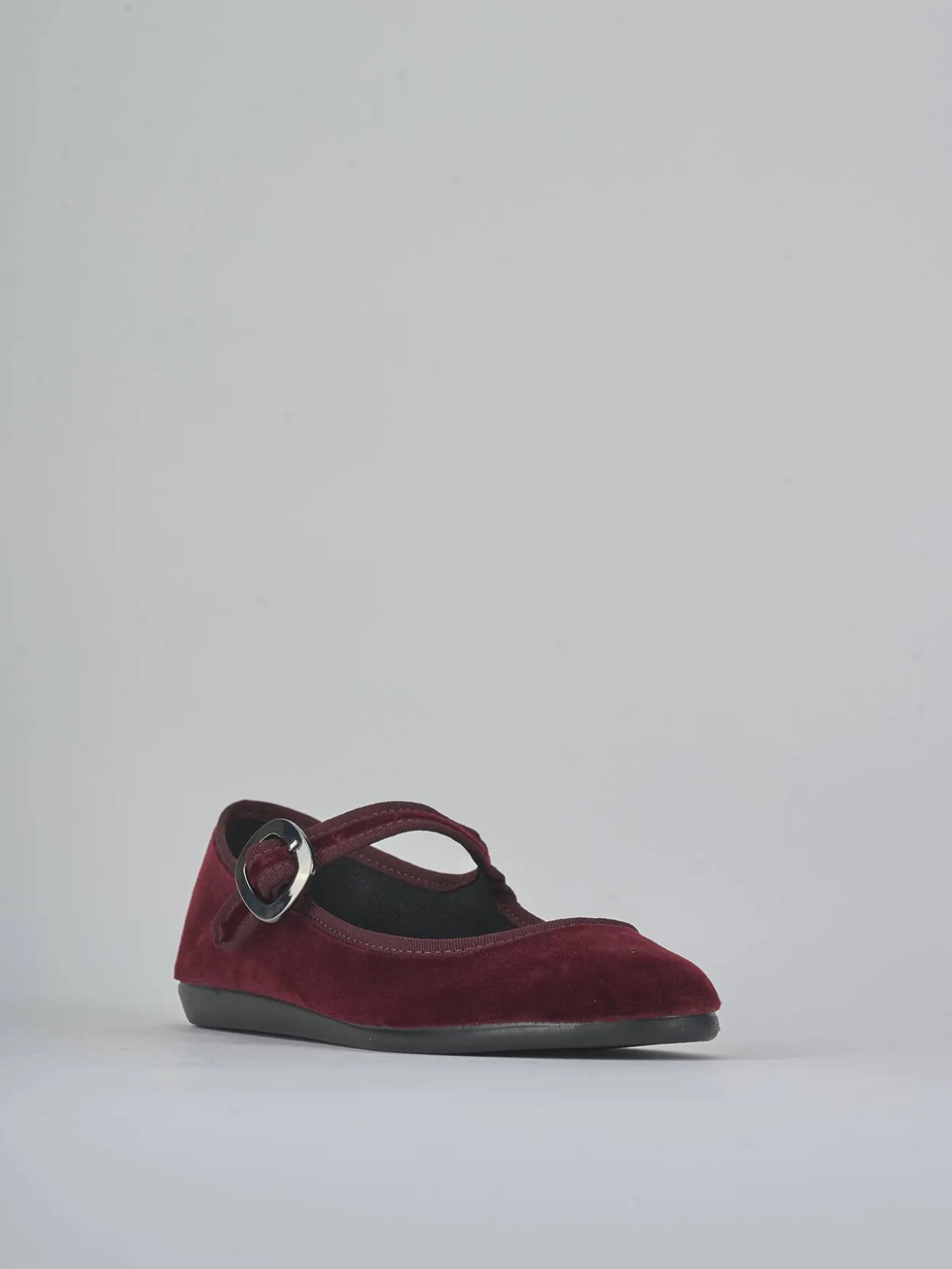 Ballerine tacco 1cm velluto bordo'