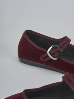 Ballerine tacco 1cm velluto bordo'