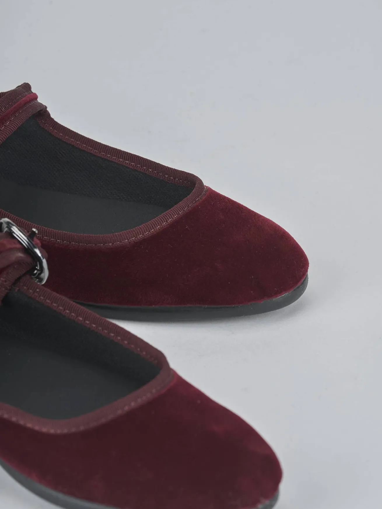 Ballerine tacco 1cm velluto bordo'