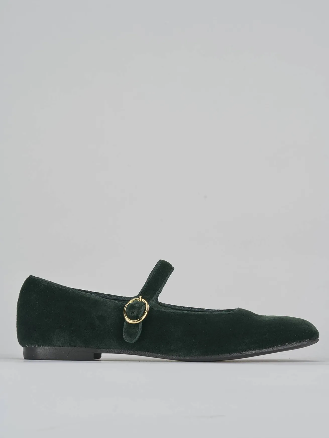 Ballerine tacco 1cm velluto verde