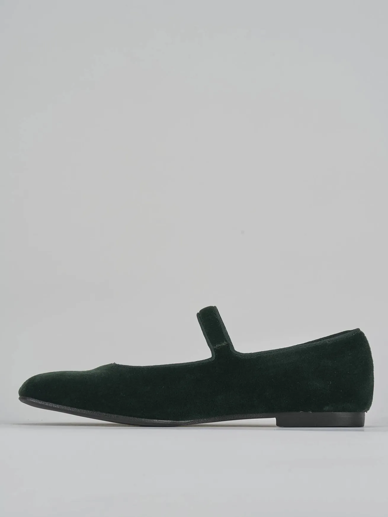 Ballerine tacco 1cm velluto verde