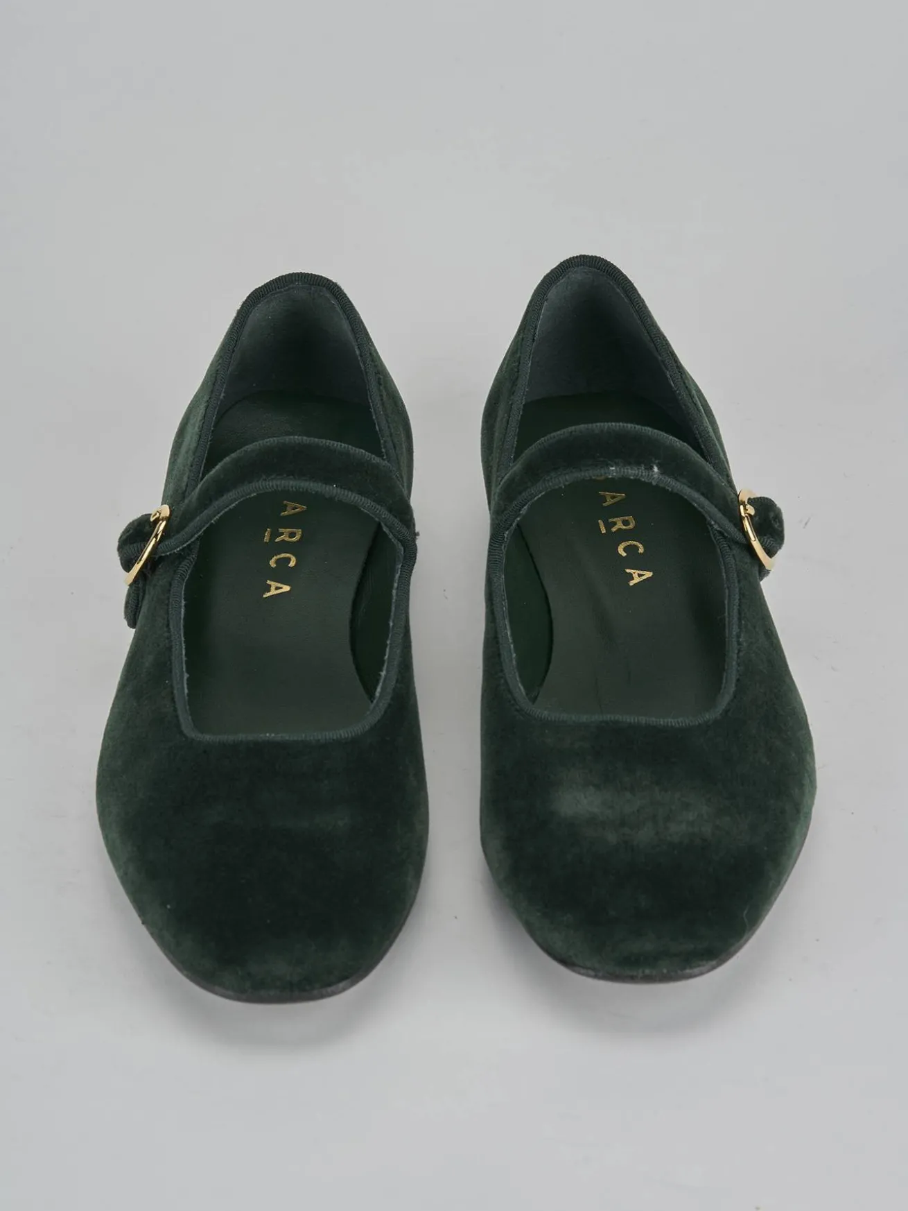 Ballerine tacco 1cm velluto verde