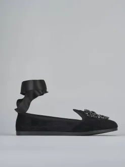 Ballerine tacco 1cm velluto nero