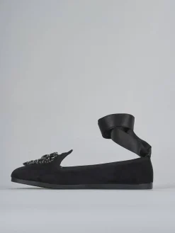 Ballerine tacco 1cm velluto nero