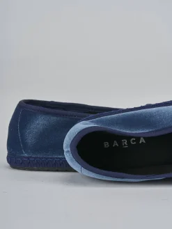 Ballerine tacco 1cm velluto azzurro
