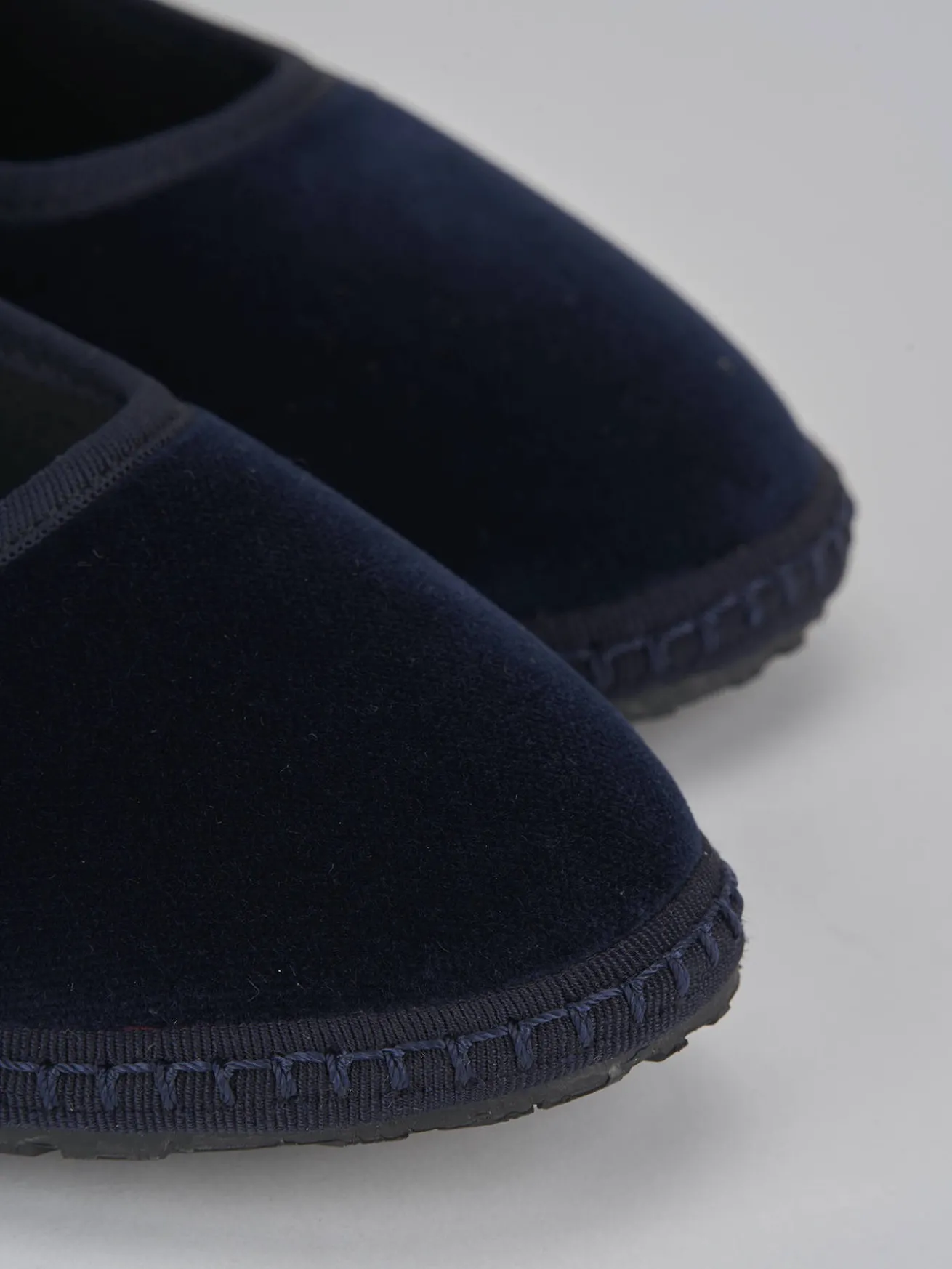 Ballerine tacco 1cm velluto blu