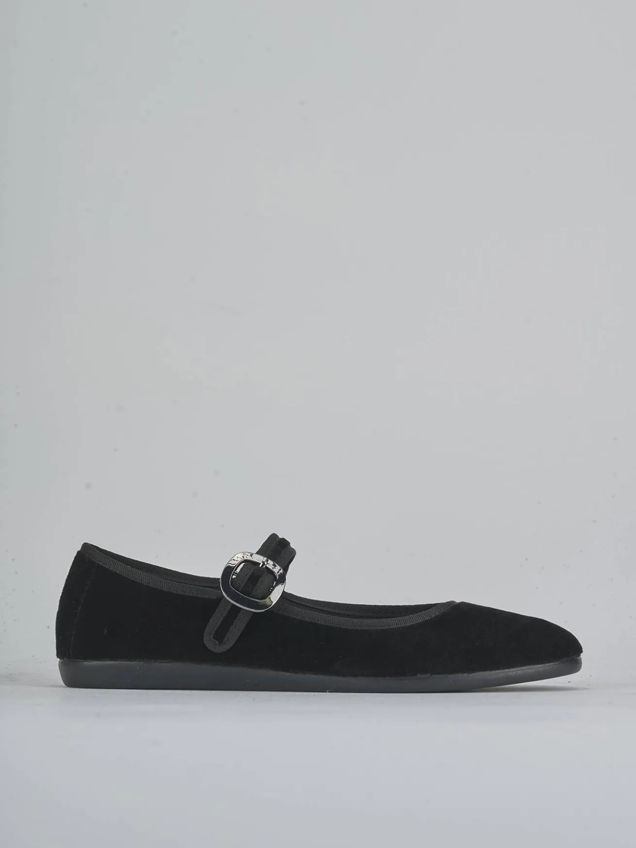 Ballerine tacco 1cm velluto nero