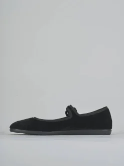 Ballerine tacco 1cm velluto nero
