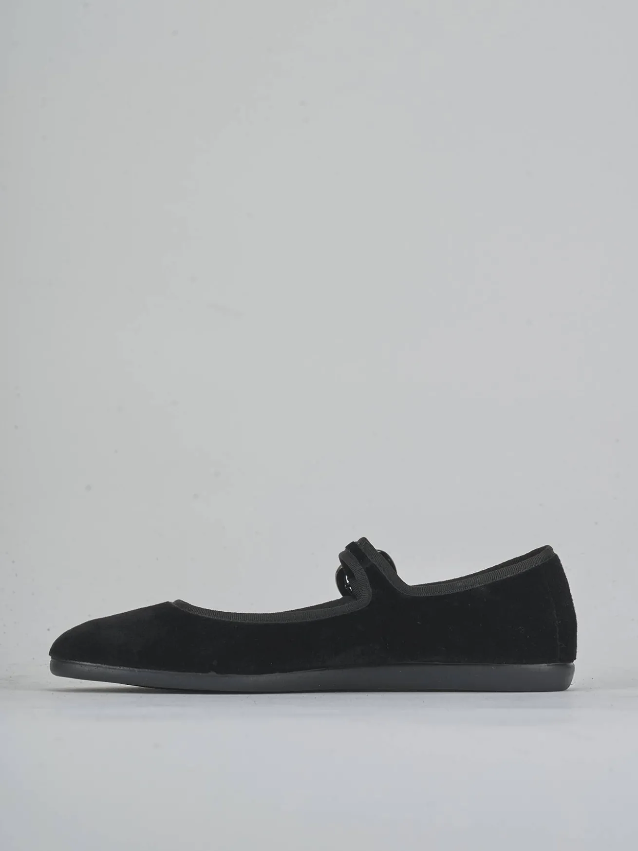 Ballerine tacco 1cm velluto nero