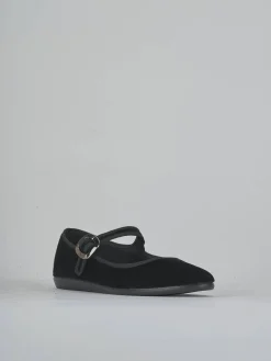 Ballerine tacco 1cm velluto nero
