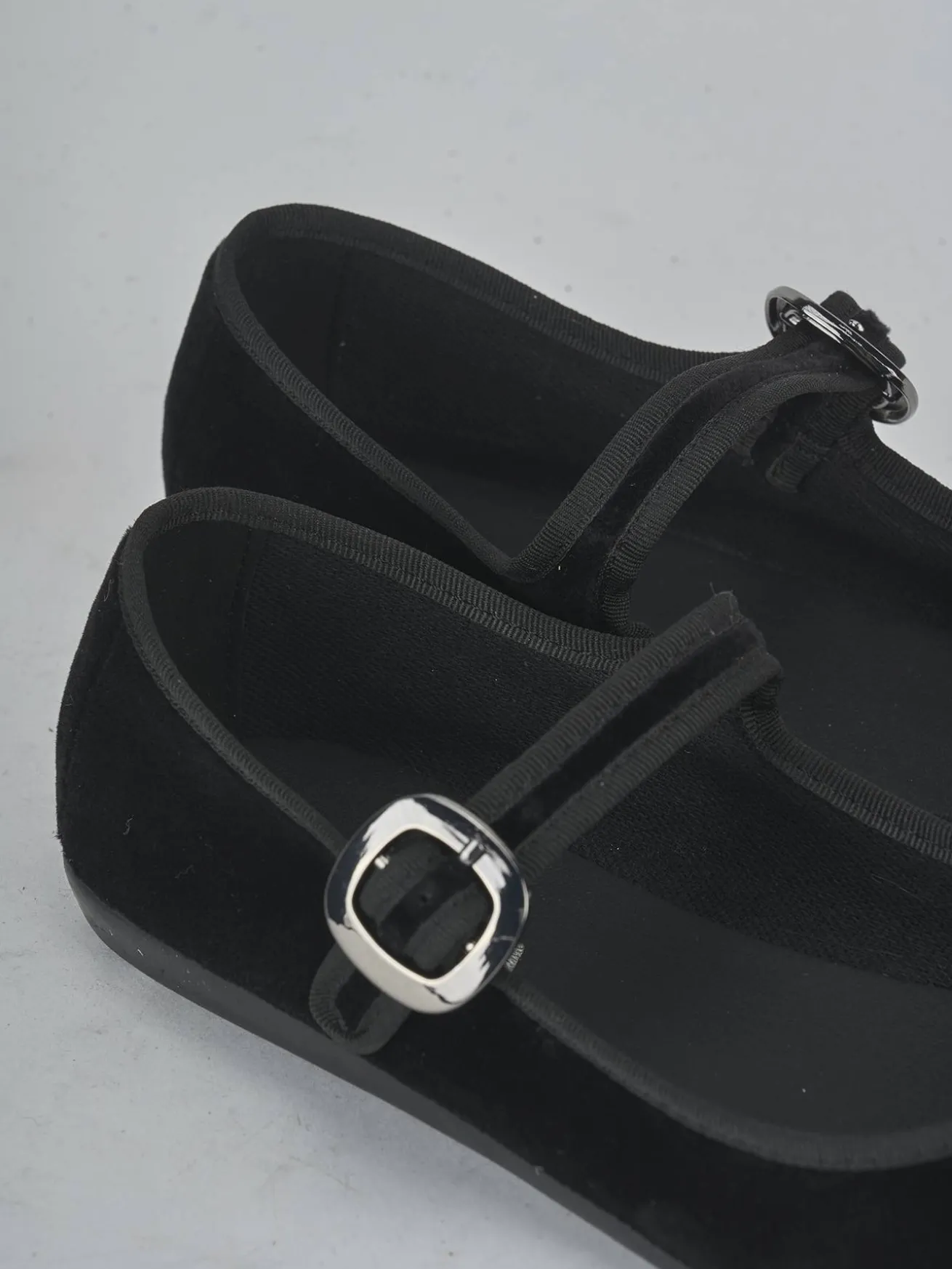 Ballerine tacco 1cm velluto nero