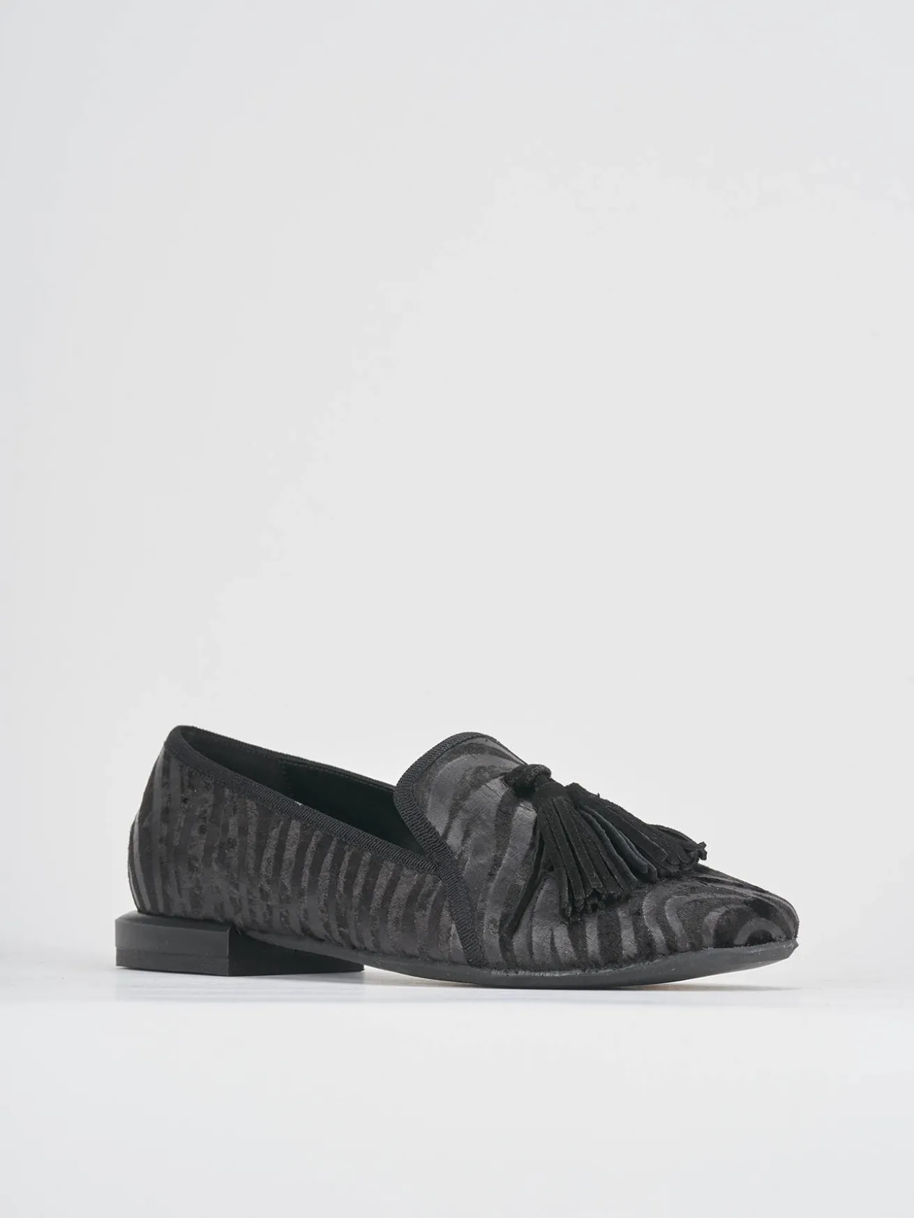 Ballerine tacco 1cm velluto nero