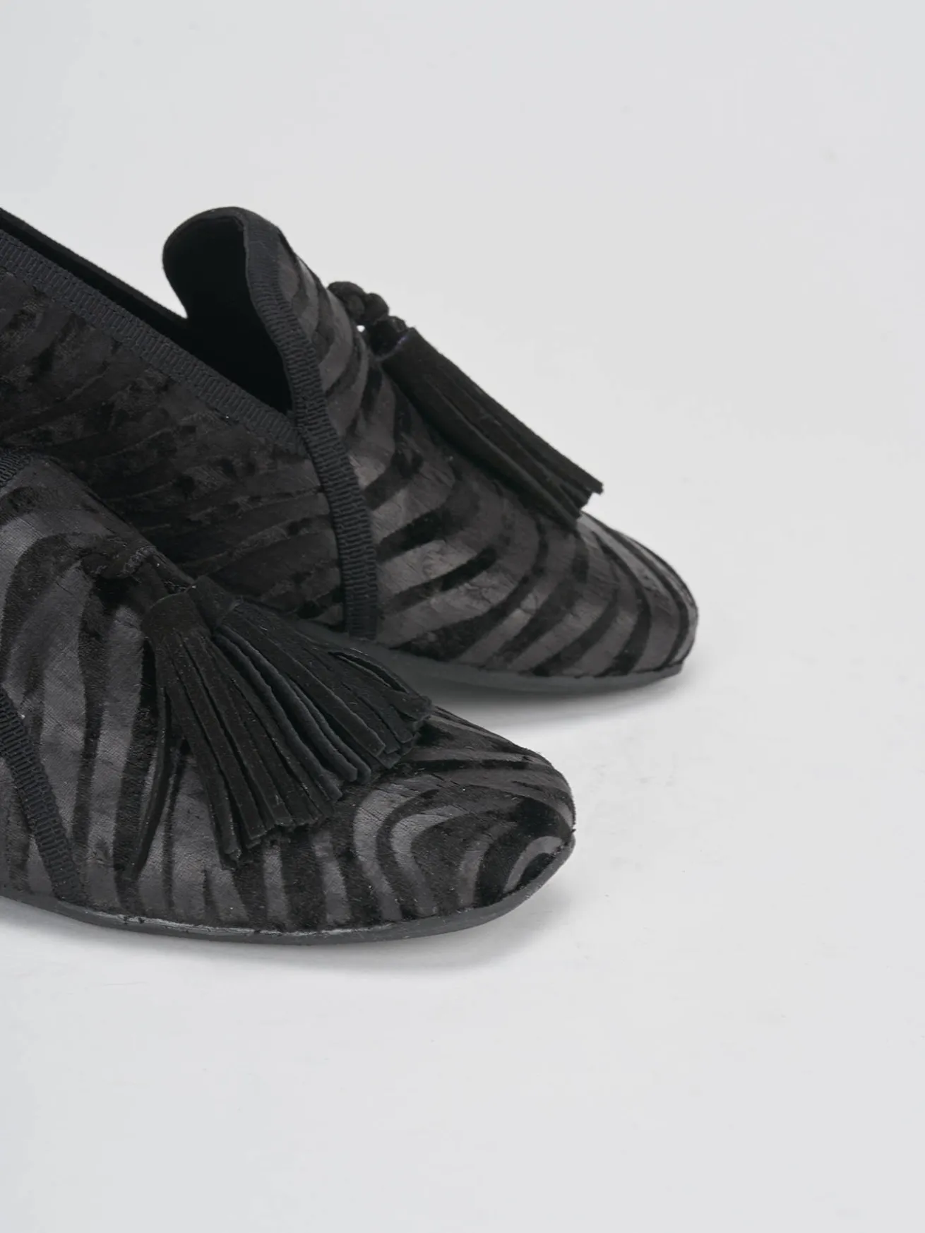 Ballerine tacco 1cm velluto nero