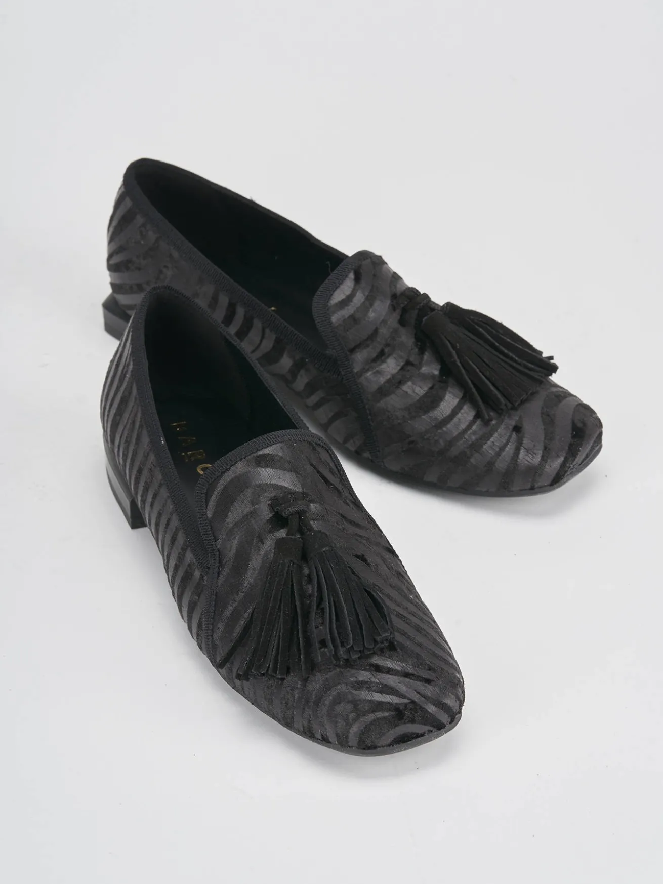 Ballerine tacco 1cm velluto nero