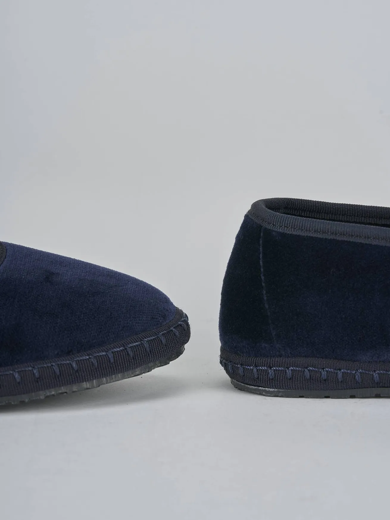 Ballerine tacco 1cm velluto blu