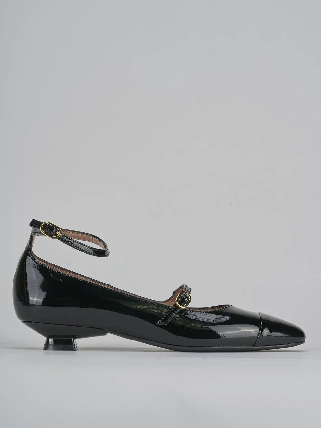 Ballerine tacco 3cm vernice nero