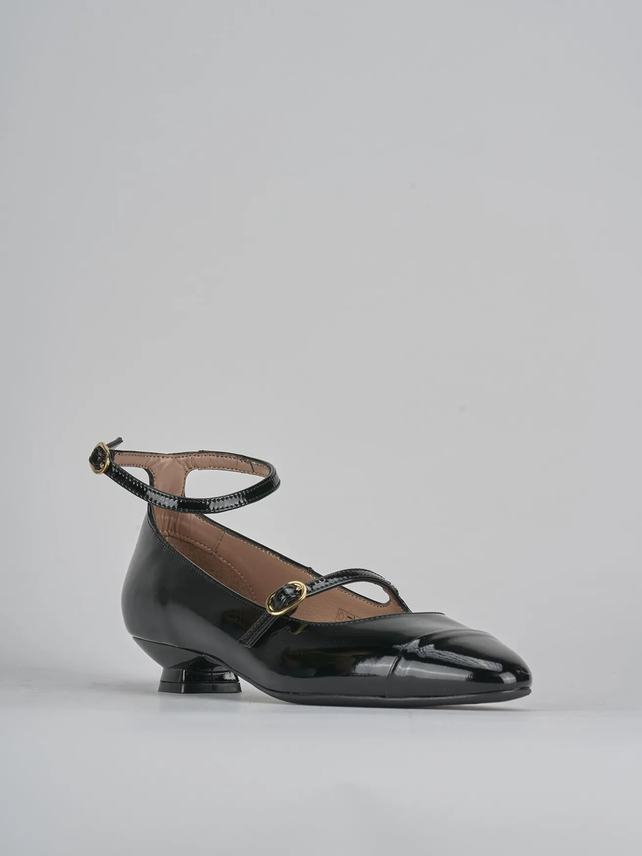 Ballerine tacco 3cm vernice nero