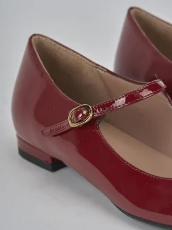 Ballerine tacco 2cm vernice bordo'