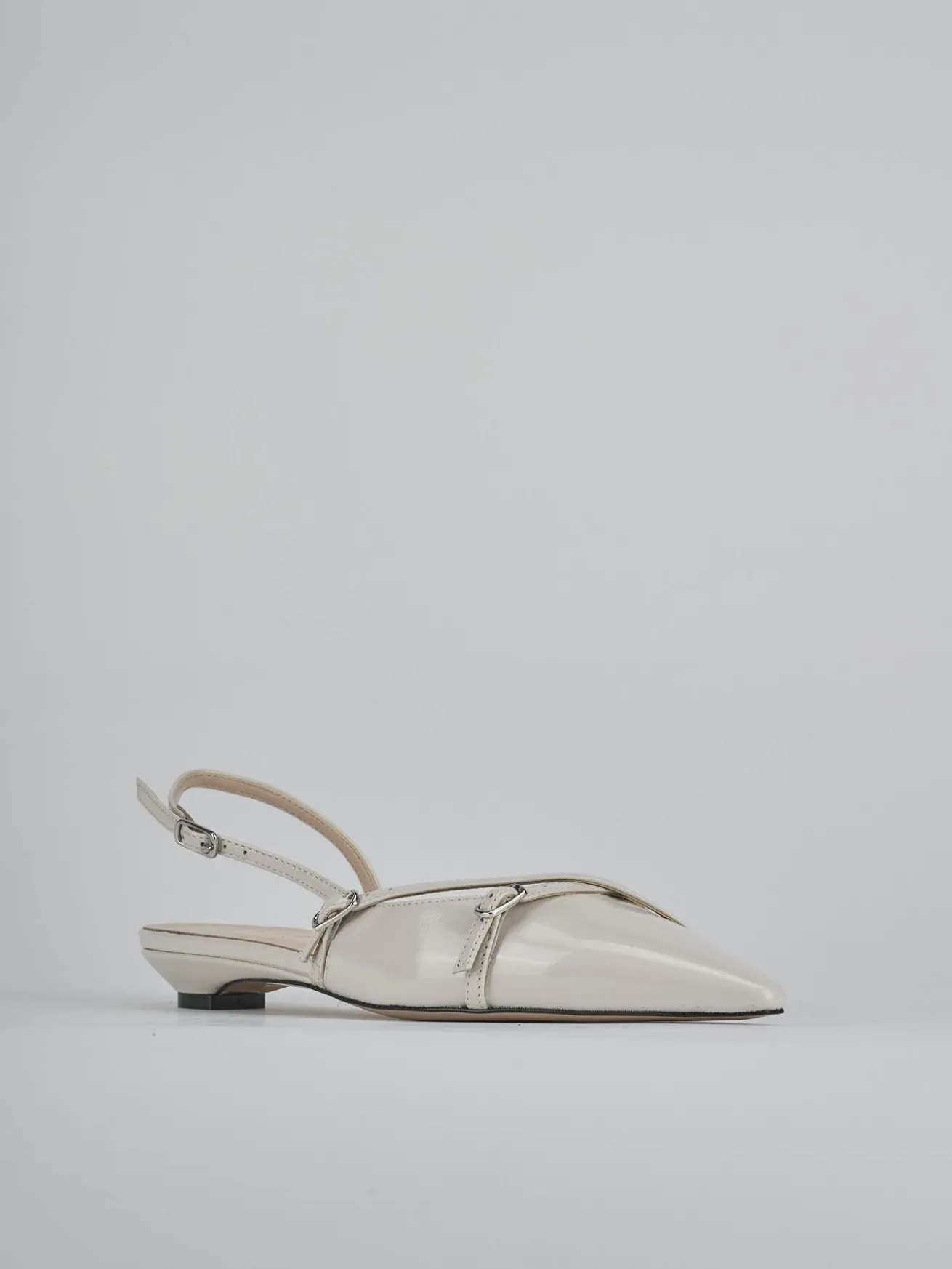 Ballerine tacco 2cm vernice beige