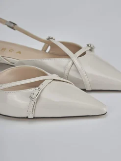 Ballerine tacco 2cm vernice beige