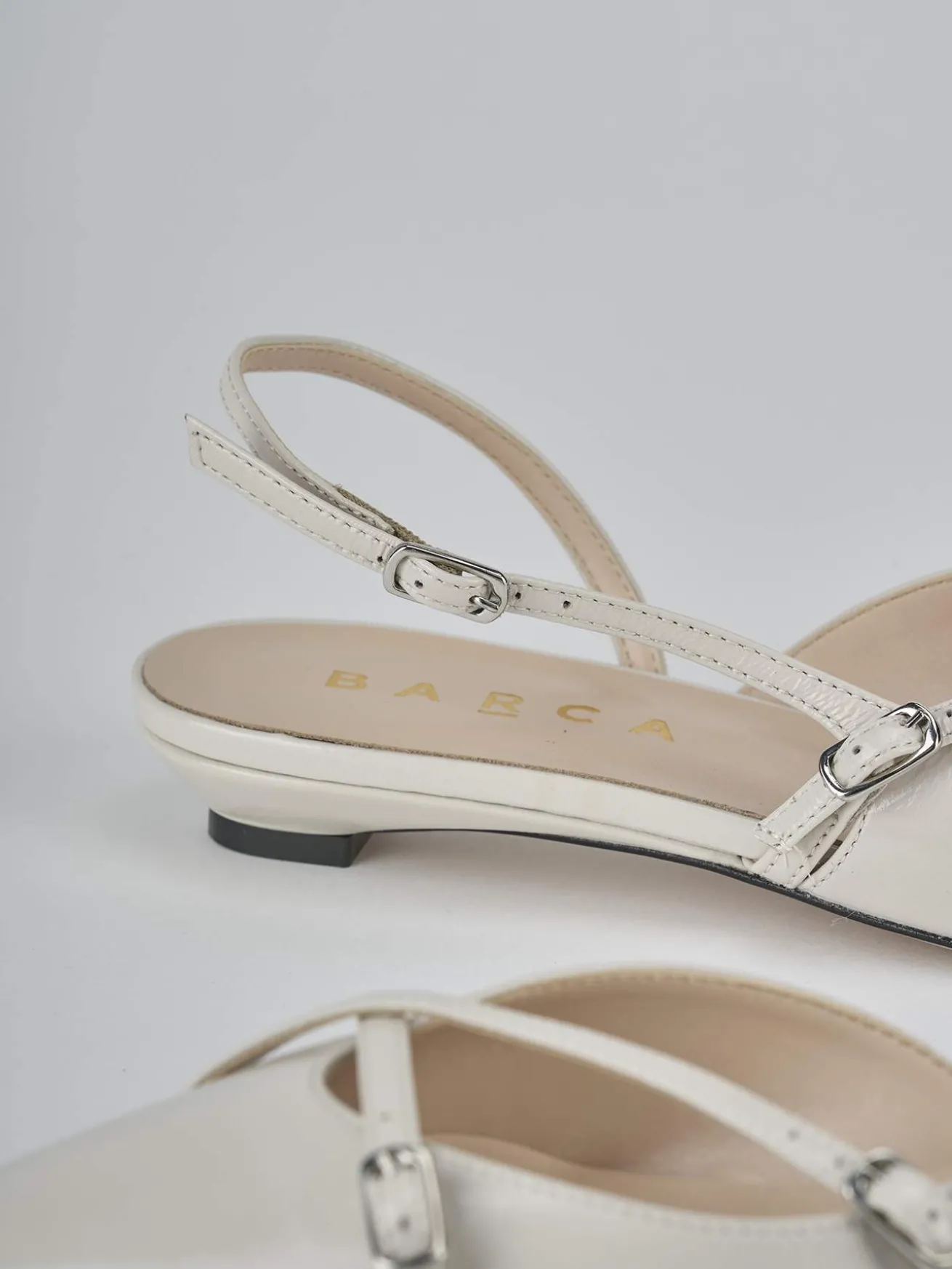 Ballerine tacco 2cm vernice beige