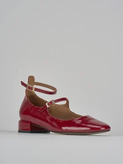 Ballerine tacco 2cm vernice rosso
