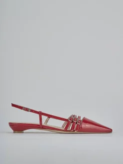 Ballerine tacco 2cm vernice rosso