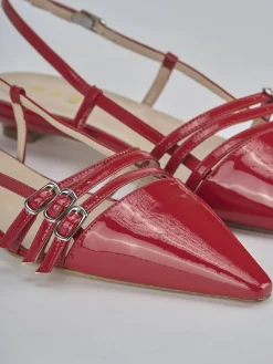 Ballerine tacco 2cm vernice rosso