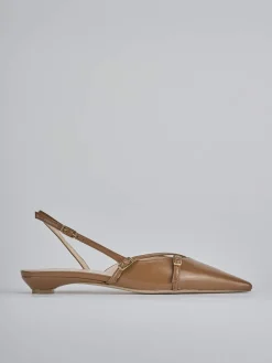 Ballerine tacco 2cm vernice marrone