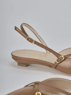 Ballerine tacco 2cm vernice marrone