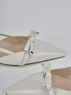 Ballerine tacco 2cm vernice beige