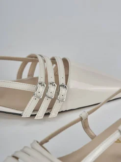 Ballerine tacco 2cm vernice beige