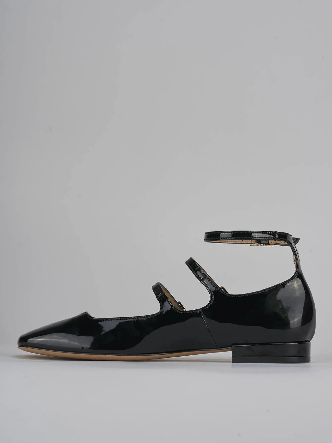 Ballerine tacco 1cm vernice nero