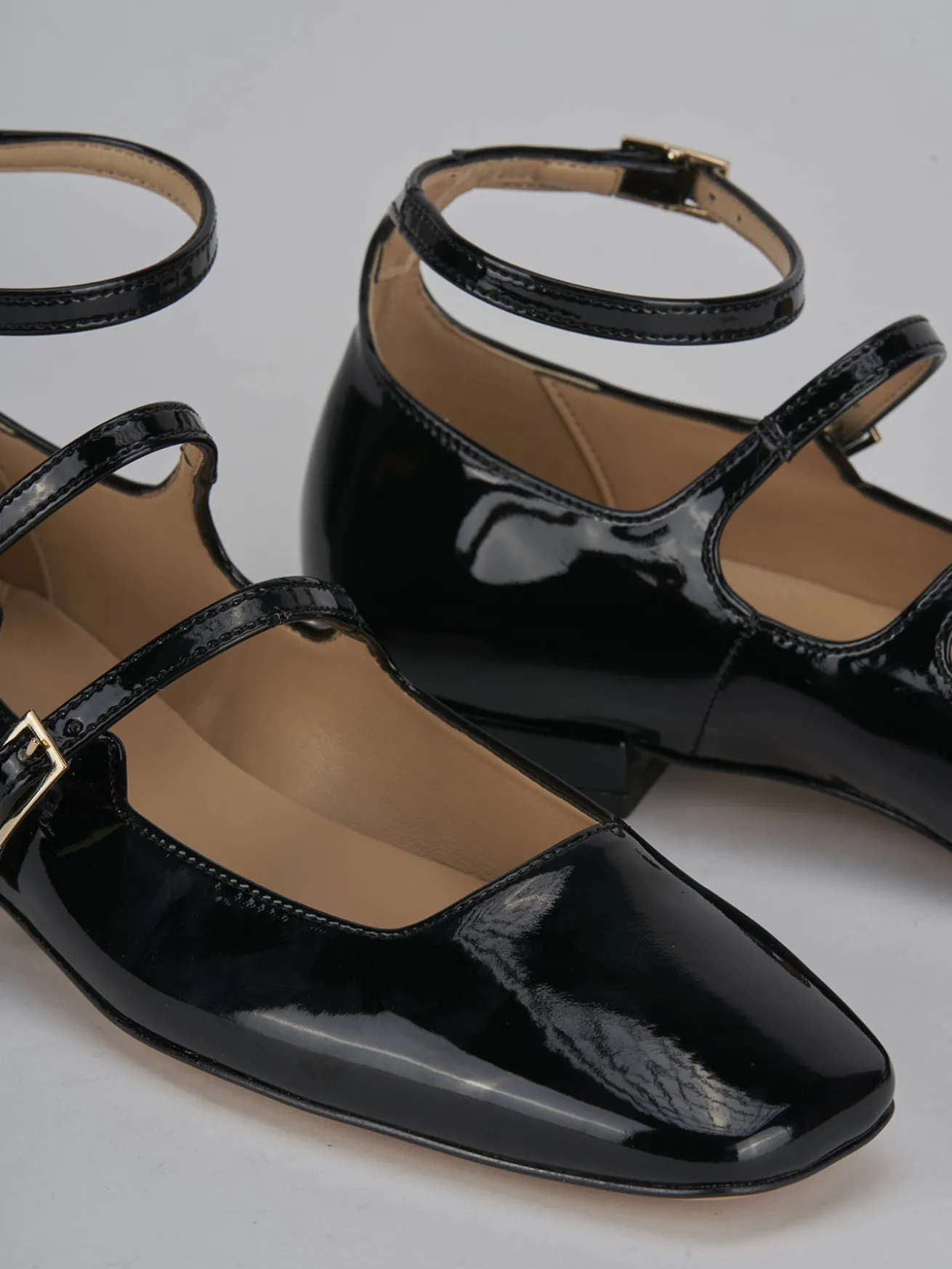 Ballerine tacco 1cm vernice nero