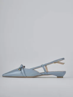 Ballerine tacco 2cm vernice azzurro