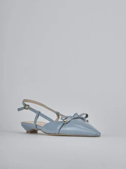 Ballerine tacco 2cm vernice azzurro
