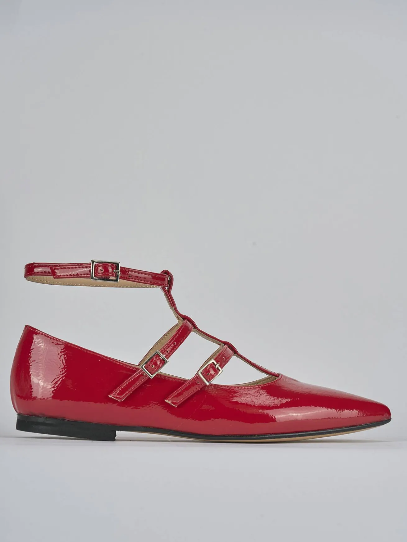 Ballerine tacco 1cm vernice rosso