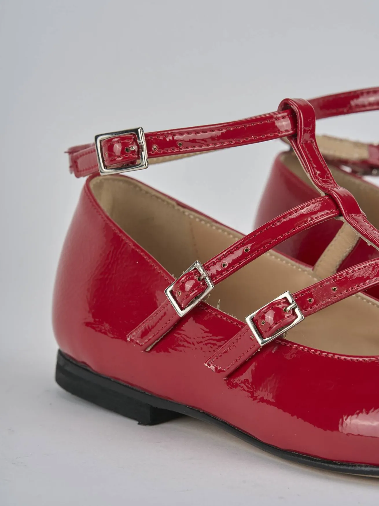 Ballerine tacco 1cm vernice rosso