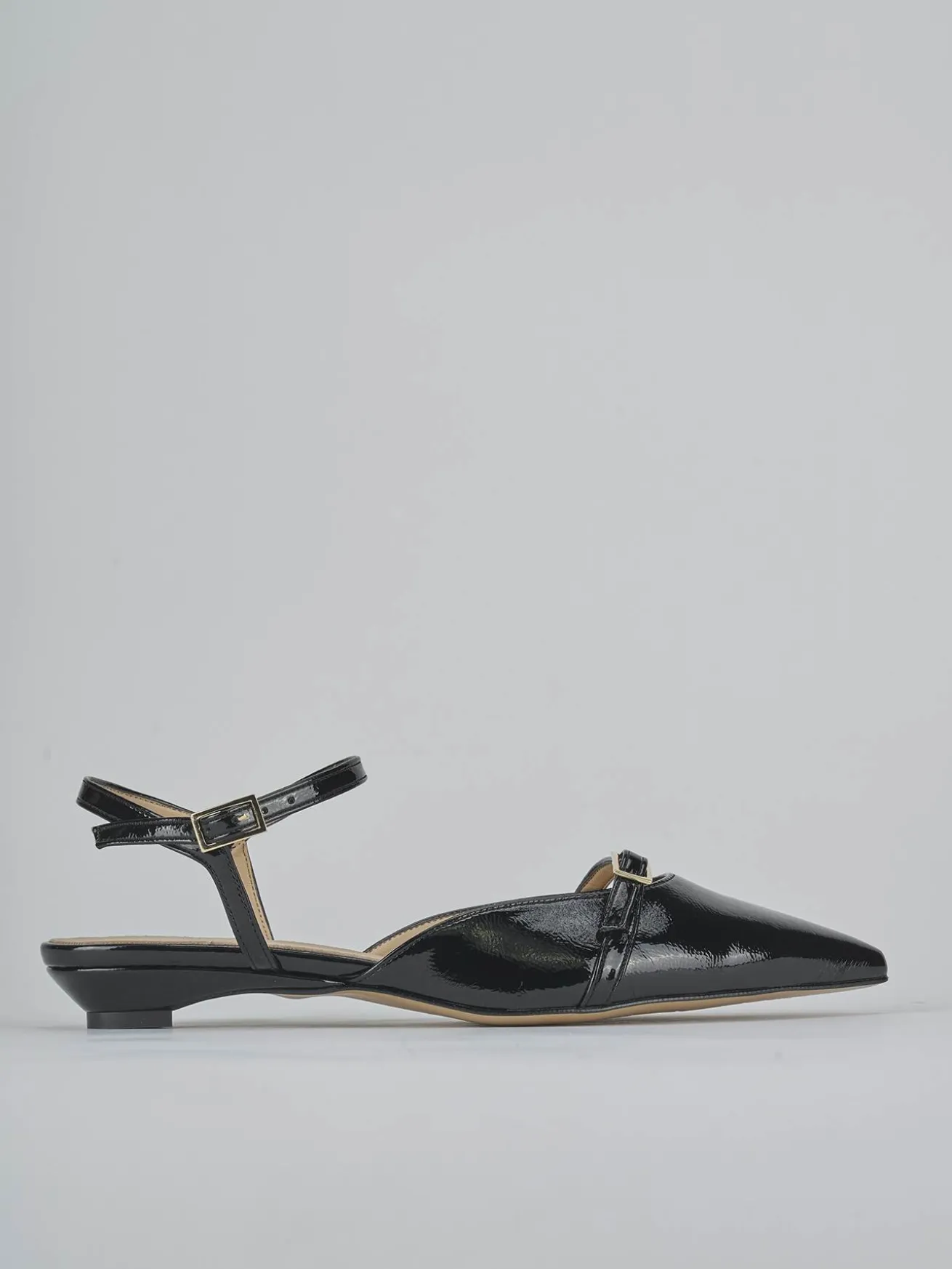 Ballerine tacco 2cm vernice nero