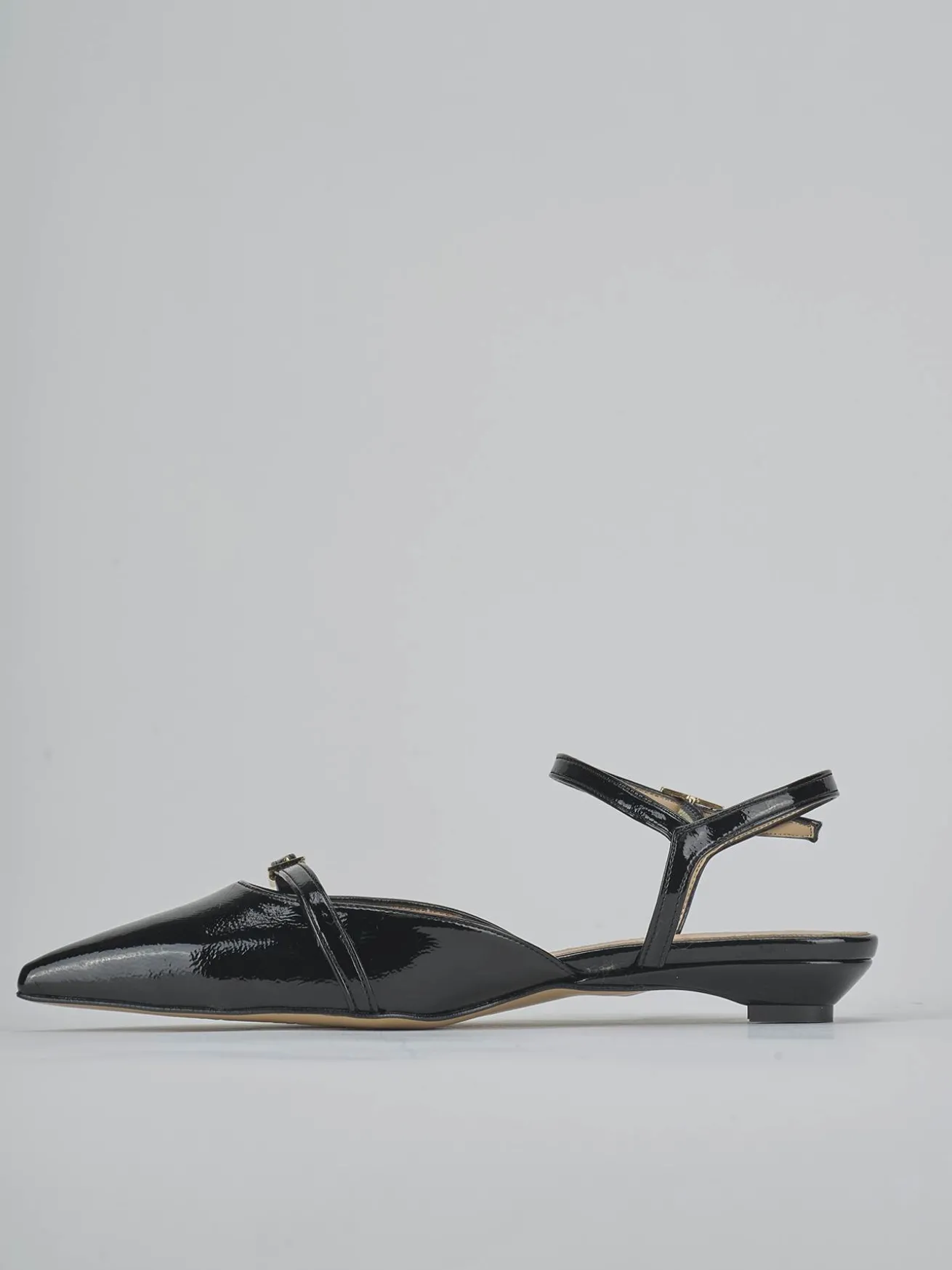 Ballerine tacco 2cm vernice nero