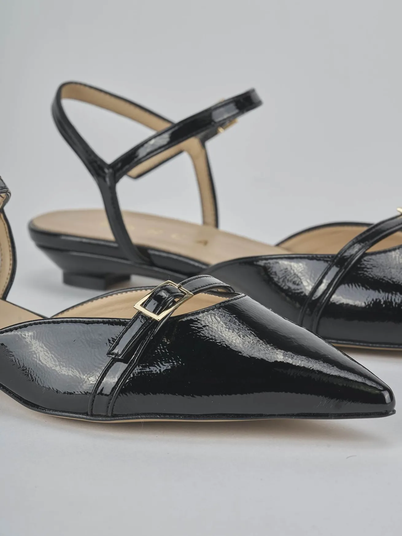 Ballerine tacco 2cm vernice nero