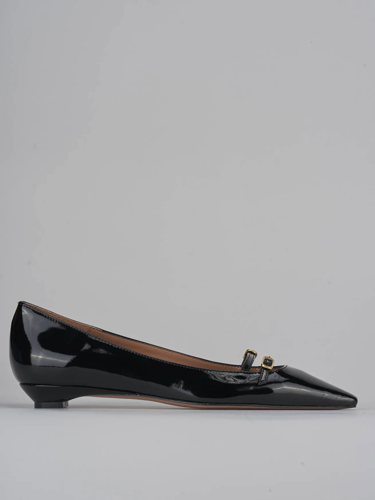 Ballerine tacco 2cm vernice nero
