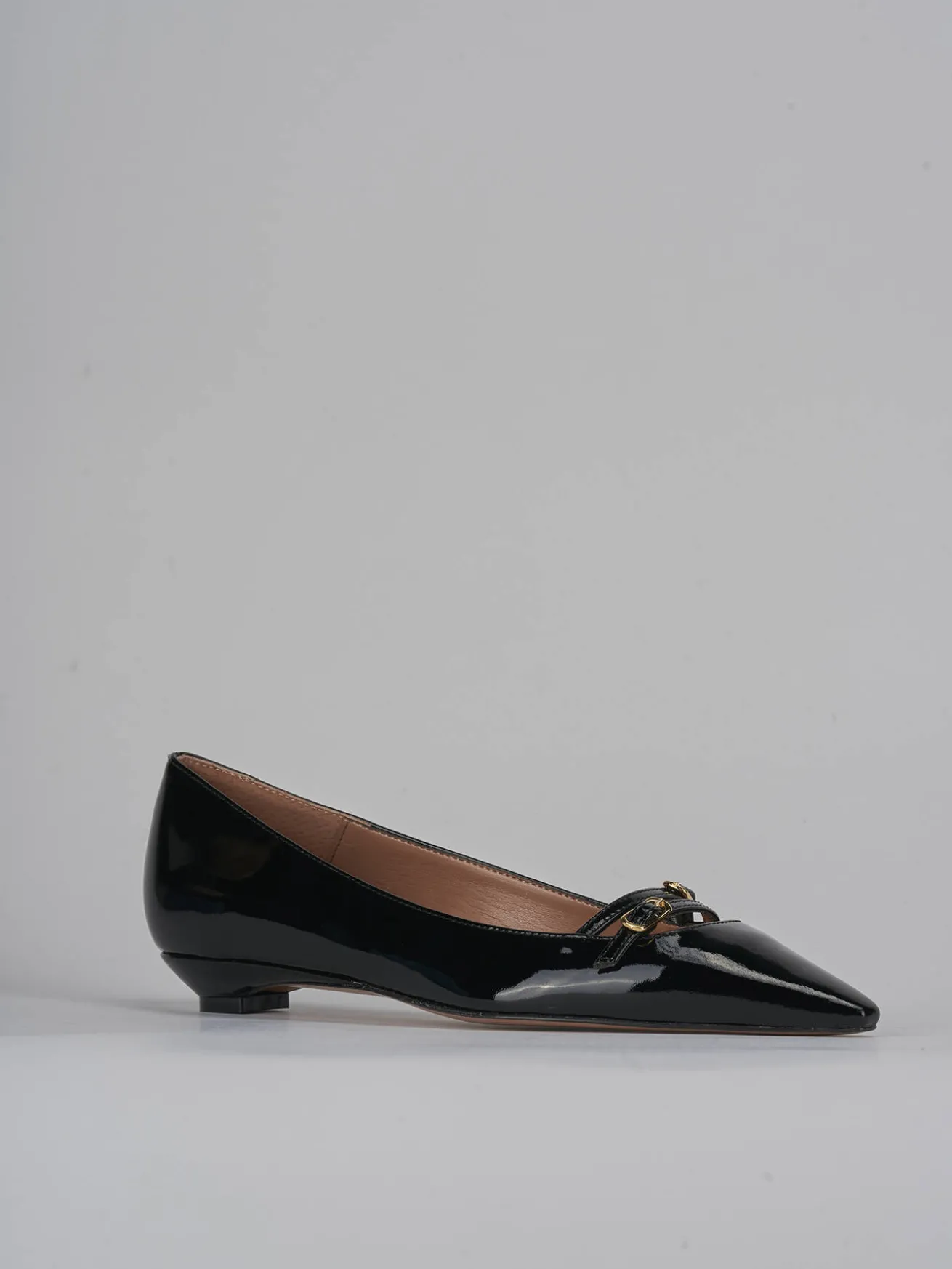 Ballerine tacco 2cm vernice nero