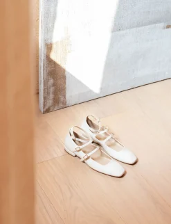 Ballerine tacco 1cm vernice bianco