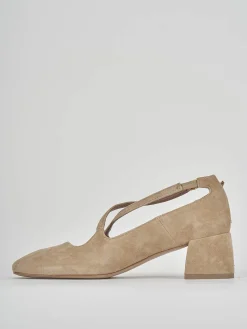 Bebè tacco 5 cm beige camoscio