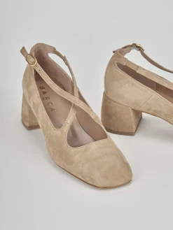 Bebè tacco 5 cm beige camoscio